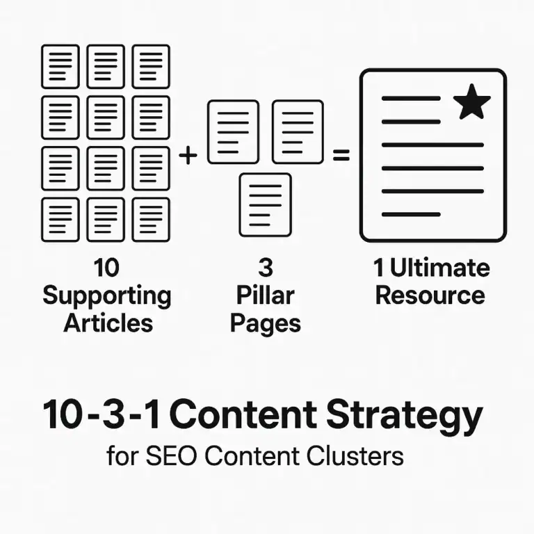 10-3-1 SEO Content Cluster Strategy: Supporting Articles + Pillars = Resource